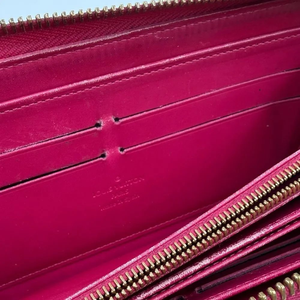 Louis Vuitton Vernis Zippy Wallet Red Patent Leather Monogram